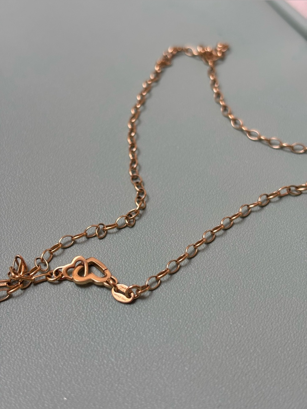 Bronze Italy Gold Heart Link Necklace - Women's Jewelry